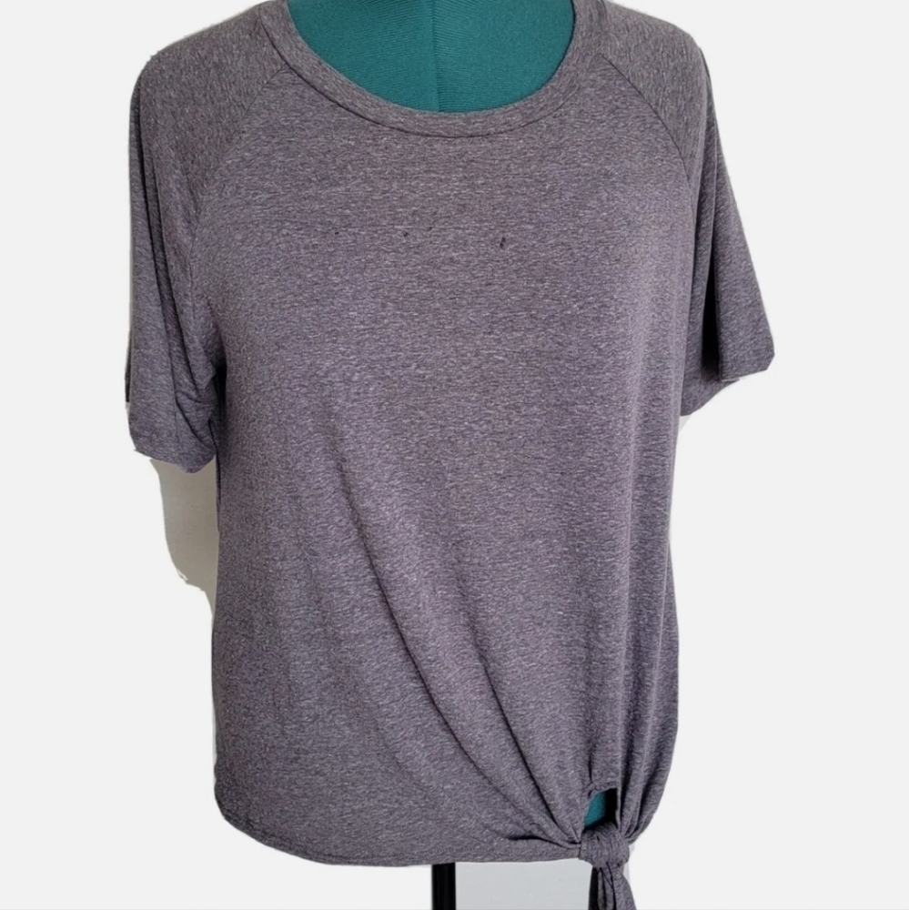 Coin 1804 Woman Top Short sleeve Round Neck Grey 1X New with Tag